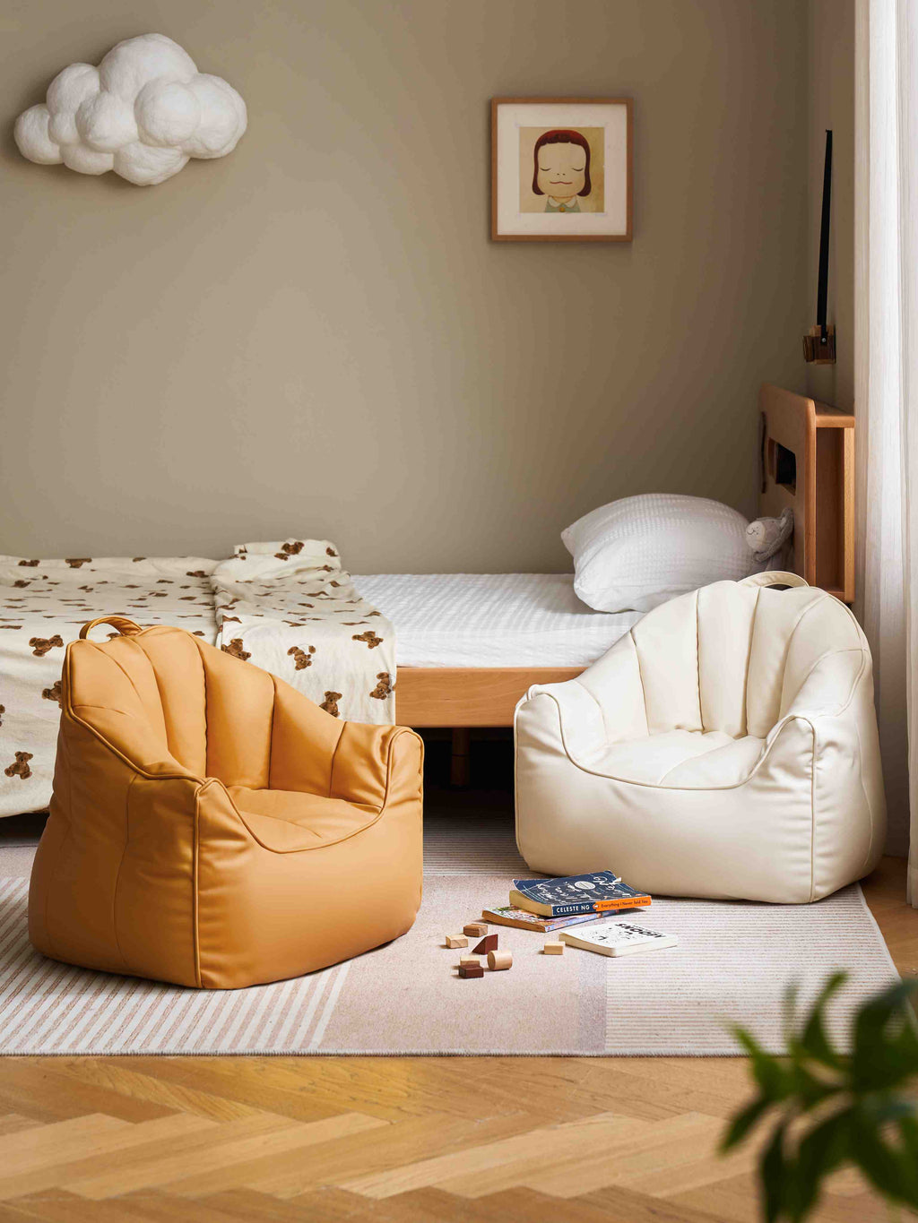 Pouf a sacco Marshmallow per bambini