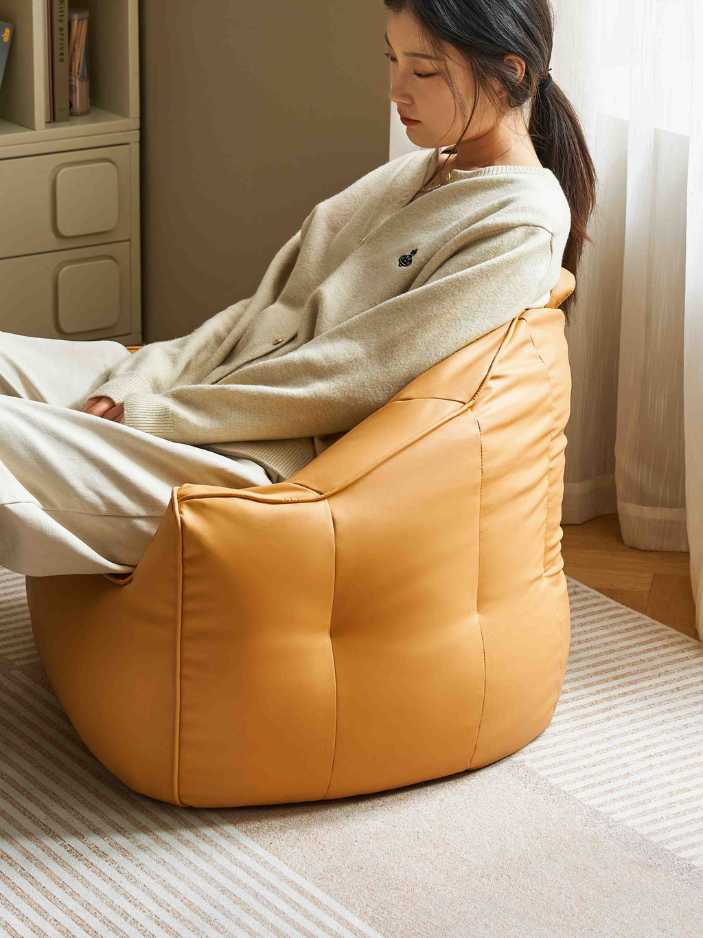 Pouf a sacco Marshmallow per bambini
