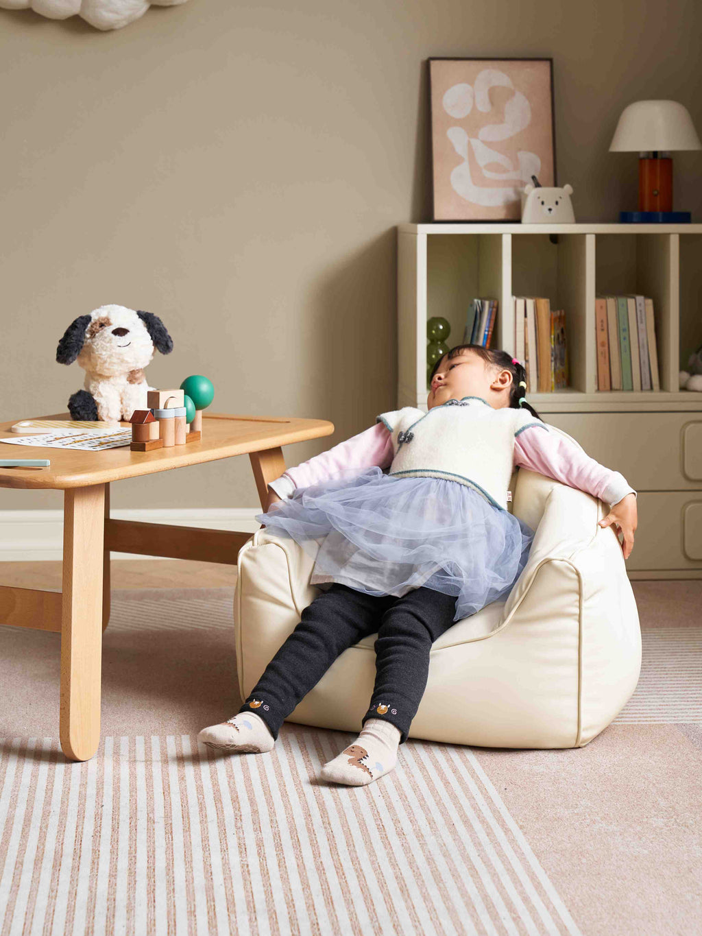Pouf a sacco Marshmallow per bambini