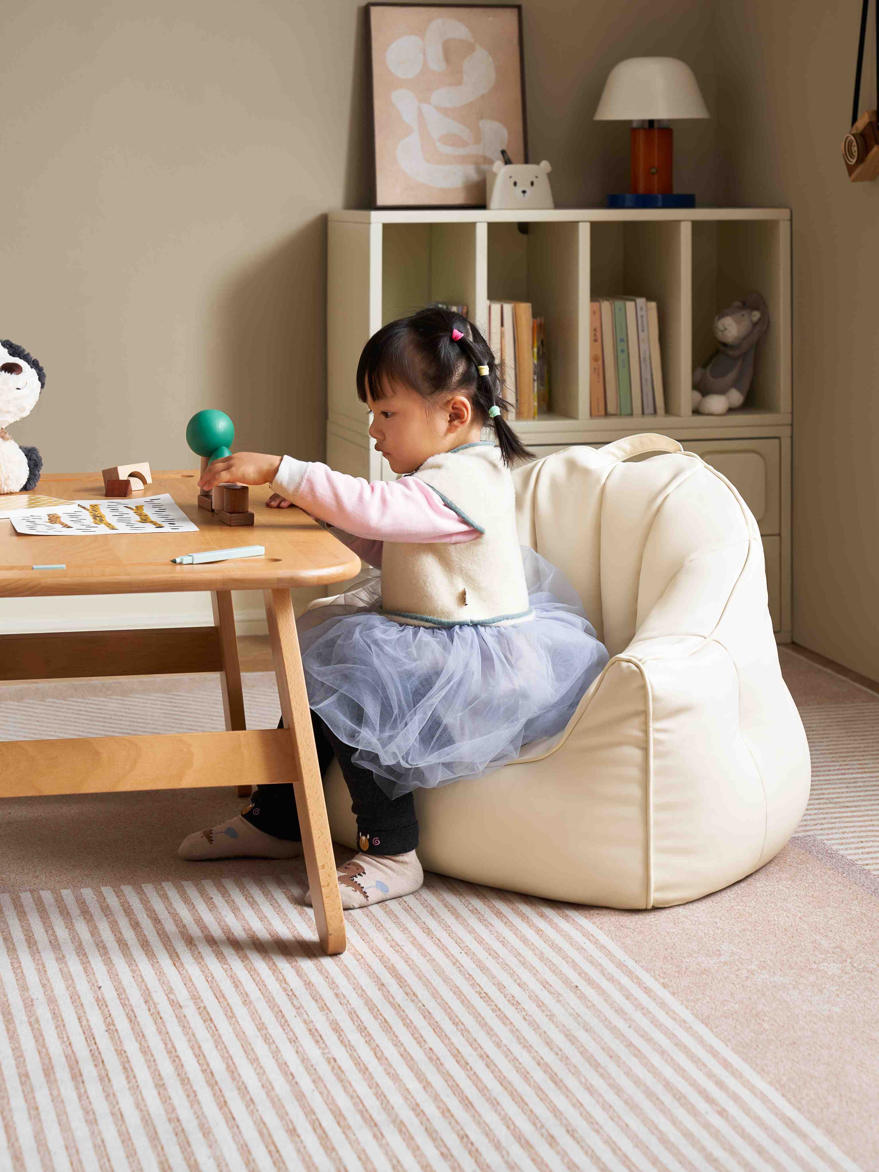 Pouf a sacco Marshmallow per bambini