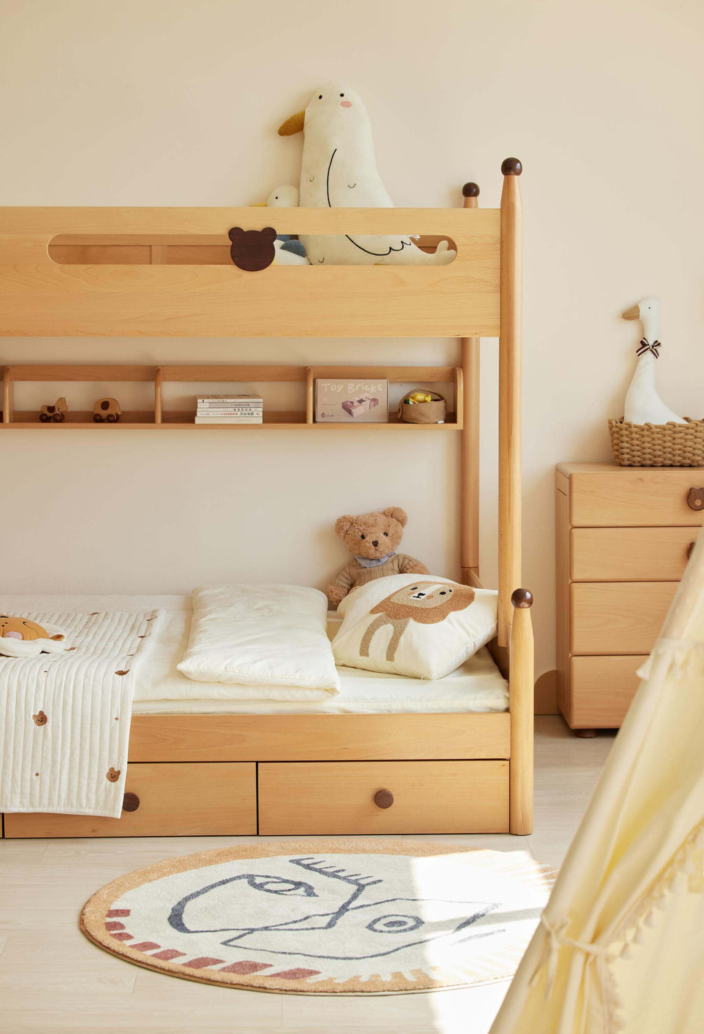 Letto a castello per bambini Luni con contenitore