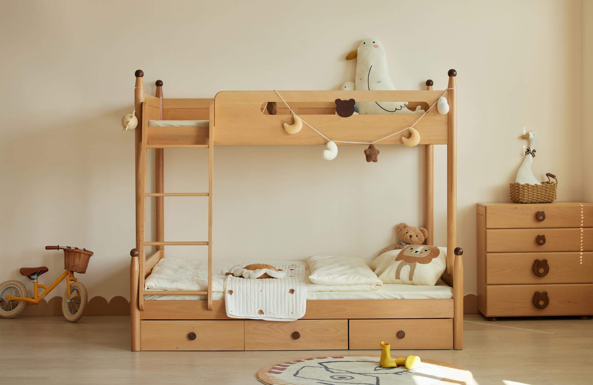 Letto a castello per bambini Luni con contenitore